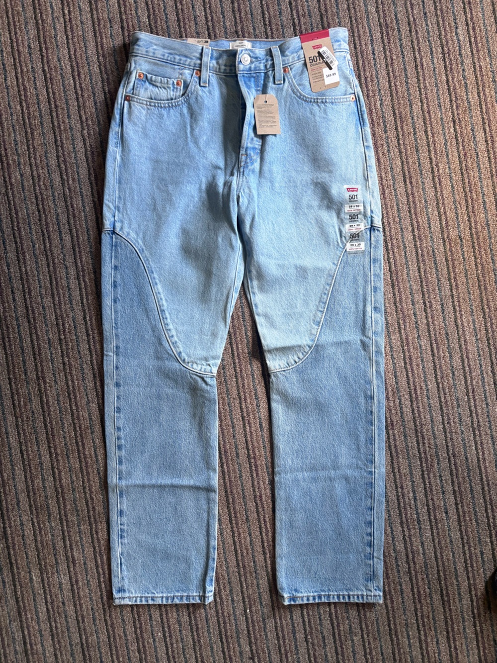 Levi's 501 Straight Jeans - Light Blue Denim